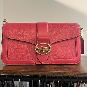 Coach Fuchsia Crossbody Bag with Gold Details